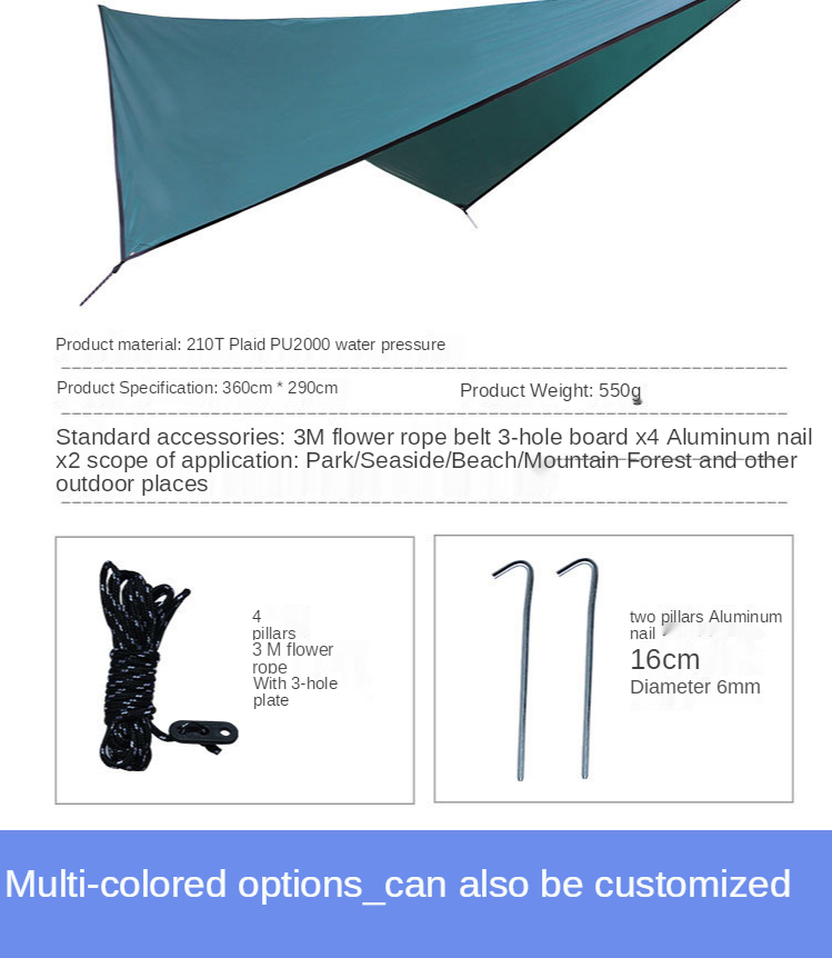 Cheap Goat Tents HOT Tent Outdoor Multifunctional Hammock Camping Mat Waterproof Sunscreen Rhombic Plaid Tent Beach Tent  Party Tents 